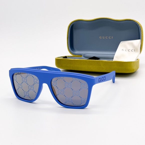 NEW GG1570S 004 GUCCI BLUE YELLOW UNISEX SUNGLASSES GG 1570S 004 GUCCI EYEWEAR - Picture 3 of 10